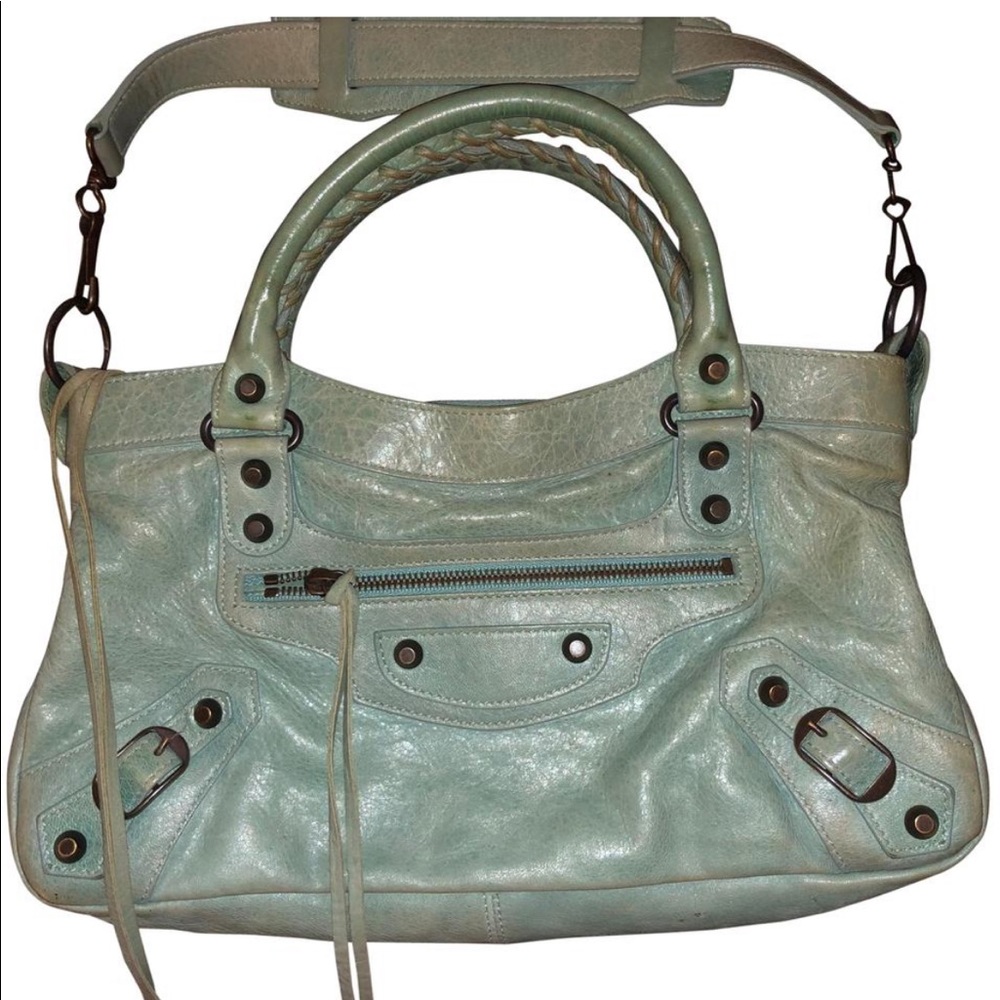 Balenciaga Two Way City Leather Satchel